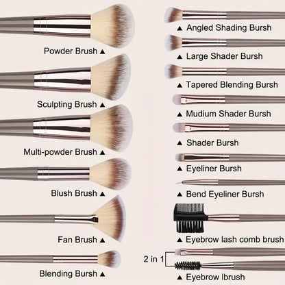 18Pcs Lavish n' Luscious Makeup Brushes Set