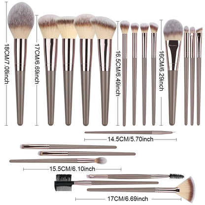 18Pcs Lavish n' Luscious Makeup Brushes Set